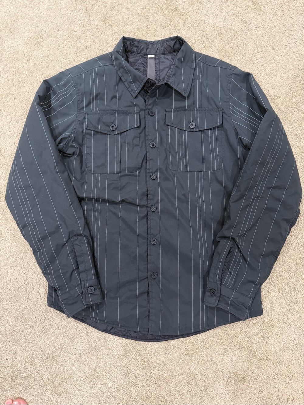 lululemon athletica Men's Dark Charcoal Pinstripe Shirt Jacket